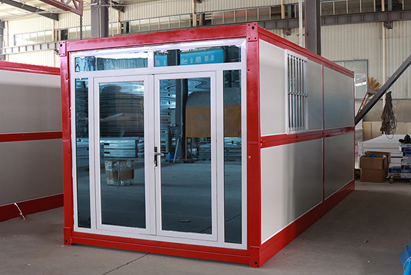 Single Side Glass Curtain Wall Folding Container House